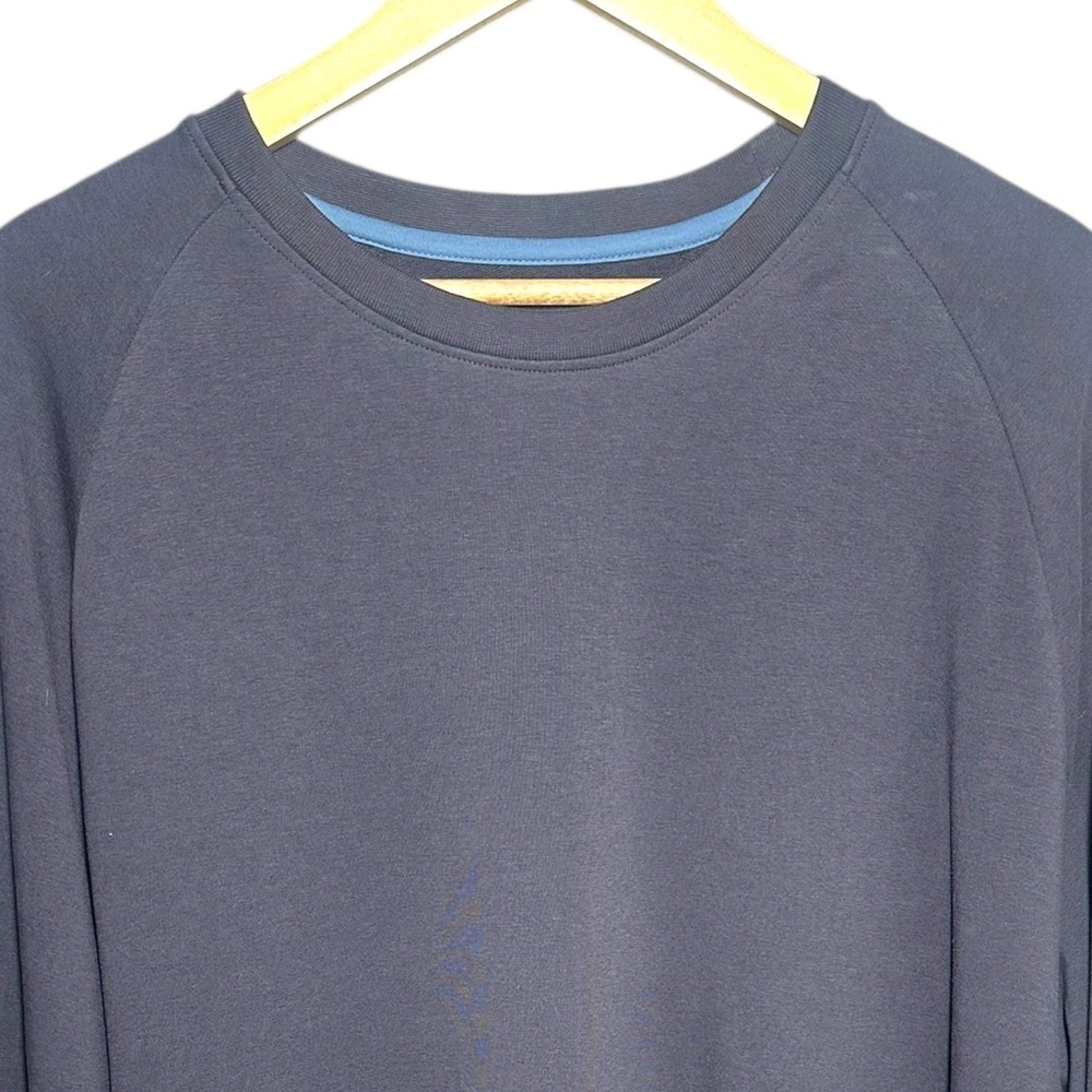 PD&C Mens Sweatshirt Crewneck‎ Raglan Sleeve Navy Blue Size XXL